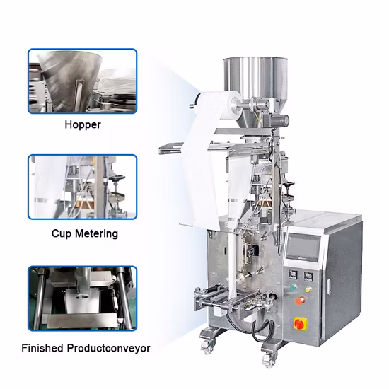 Macchina imballatrice per bustine di anacardi e pistacchi di noci miste di ponderazione automatica completa di snack di noci, caramelle, sale, sacchetto di granuli, Vffs, noci