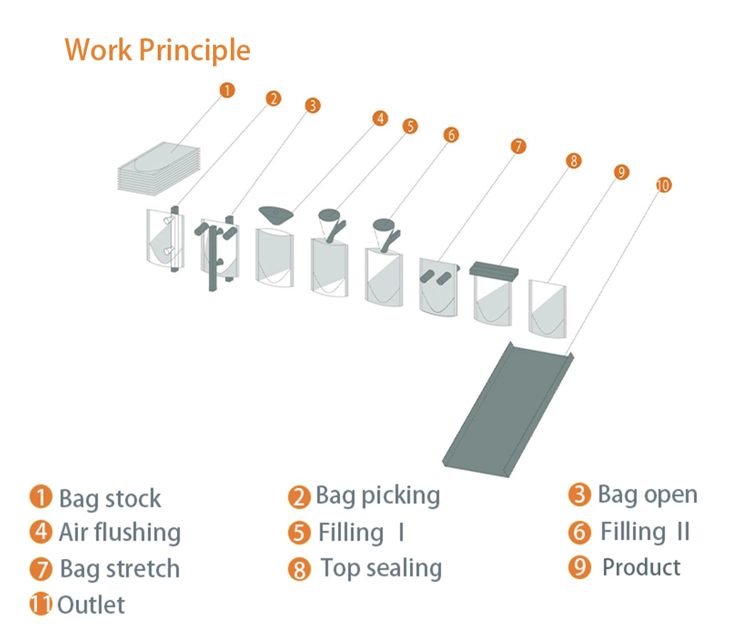 Full Automatic Granule Product Packing Machine for Premade Pouch/Bag