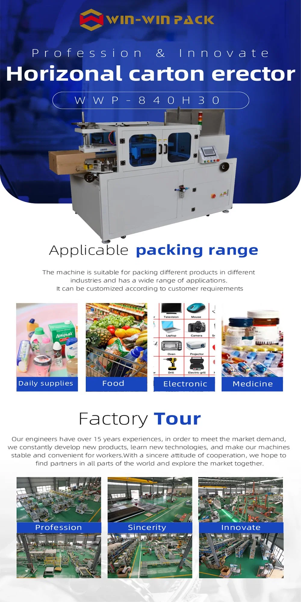 Fully Automatic Flower Carton Packing Machine Line /Box Case Erector Sealer Machine